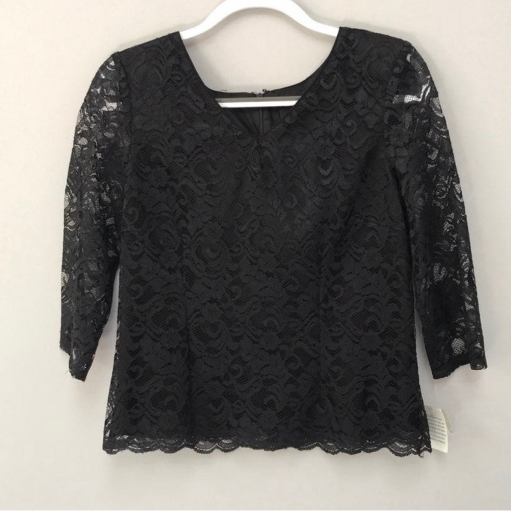 Lace V-Neck Top Size 12P NWT